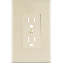 Titan3 1-Gang Decorator Duplex Plastic Wall Plate, Ivory Smooth