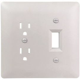 Titan3 2-Gang Decorator/Duplex Plastic Wall Plate, White Textured