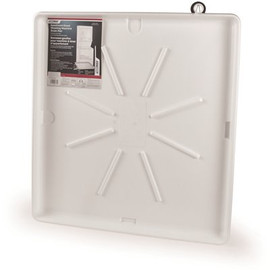 Camco 28 in. x 30 in. Washing Machine Drain Pan Stackable with PVC Fitting