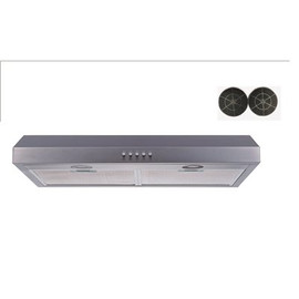 Winflo 30 in. 300 CFM Convertible Under Cabinet Range Hood in Stainless Steel with Mesh and Charcoal Filters