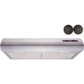 Winflo 30 in. 300 CFM Convertible Under Cabinet Range Hood in Stainless Steel with Mesh Filters and Charcoal Filters