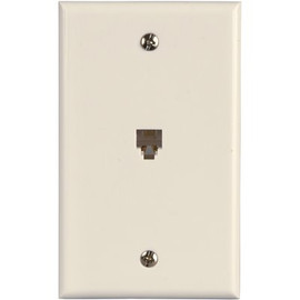 Westek 1-Gang Phone Jack Modular with Wall Plate Thermoplastic Ivory, 4 Conductor (10-Pack)