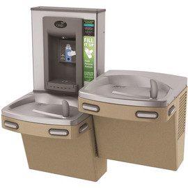 OASIS VersaCooler II COMBO ADA, Sandstone Electronic Bottle Filler and Bi-Level Drinking Fountain