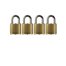 Commando Lock Marine Heavy Duty Brass Rustproof Keyed Padlock 1-3/4 in. W 1-1/8 in. Alloy Shackle Weather Resistant (4-Pack)