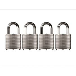 Commando Lock Heavy Duty Steel Keyed 1-3/4 in. Padlock W 1-1/8 in. Alloy Shackle Weatherproof Outdoor Durable (4-Pack)