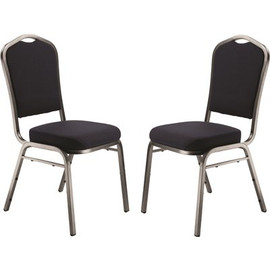National Public Seating 9300-Series MIdnight Blue Deluxe Fabric Upholstered Stack Chair (2-Pack)