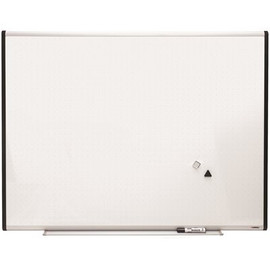 Lorell 48 in. x 36 in. Silver/Ebony Magnetic Dry-Erase Board with Grid Lines (1-Each)