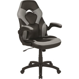 Carnegy Avenue Gray LeatherSoft Upholstery Racing Game Chair