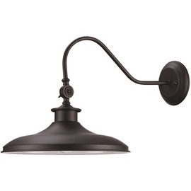 Globe Electric Hawke 1-Light Outdoor Indoor Wall Sconce, Matte Black, White Interior Shade