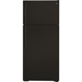 GE 16.6 cu. ft. Top Freezer Refrigerator in Black