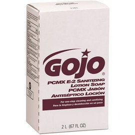 GoJo PCMX E2 Sanitizing Lotion Soap, 2000 mL Refill for NXT Dispenser