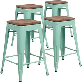 Carnegy Avenue 24 in. Mint Green Bar Stool (4-Pack) Carnegy Avenue 24 in. Mint Green Bar Stool (4-Pack)