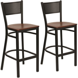 Carnegy Avenue 28.5 in. Cherry Wood Seat/Black Metal Frame Bar Stool (2-pack) Carnegy Avenue 28.5 in. Cherry Wood Seat/Black Metal Frame Bar Stool (2-pack)