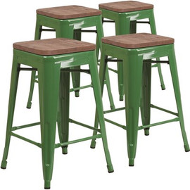 Carnegy Avenue 24 in. Green Bar Stool (4-Pack) Carnegy Avenue 24 in. Green Bar Stool (4-Pack)