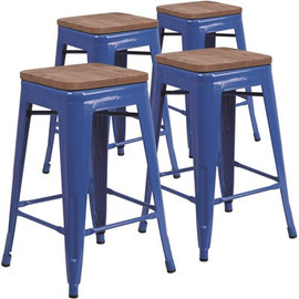 Carnegy Avenue 24 in. Blue Bar Stool (4-Pack) Carnegy Avenue 24 in. Blue Bar Stool (4-Pack)