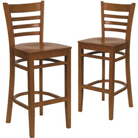 Carnegy Avenue 29.5 in. Cherry Wood Seat/Cherry Wood Frame Bar Stool - 2 pack