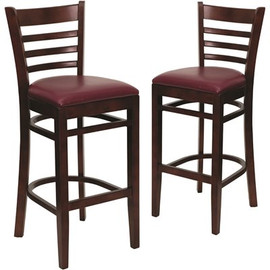 Carnegy Avenue 31 in. Burgundy Vinyl Seat/Mahogany Wood Frame Bar Stool (2-pack) Carnegy Avenue 31 in. Burgundy Vinyl Seat/Mahogany Wood Frame Bar Stool (2-pack)