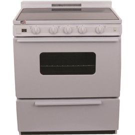 30 in. 3.91 cu. ft. 4-Burner Smooth Top Electric Range in. White, Power Cord Sold Separately, No Computer Parts Required