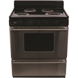 Premier 30 in. 3.91 cu. ft. Coil Electric Range in. Stainless Steel 4-Burner Power Cord Sold Separately