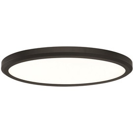 EnviroLite 32 in. Oval 1-Light Edge-Lit Matte Black Dimmable LED Flush Mount