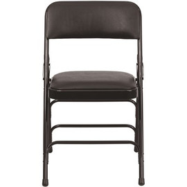 Carnegy Avenue Black Vinyl/Black Frame Metal Folding Chair (2-Pack)