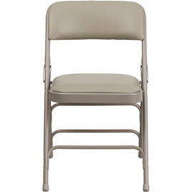 Carnegy Avenue Gray Vinyl/Gray Frame Metal Folding Chair (2-Pack)
