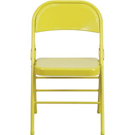 Carnegy Avenue Twisted Citron Metal Folding Chair (2-Pack)