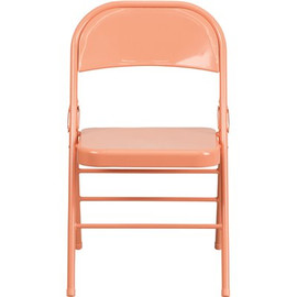 Flash Furniture Sedona Coral Frame Metal Folding Chair (2-Pack)