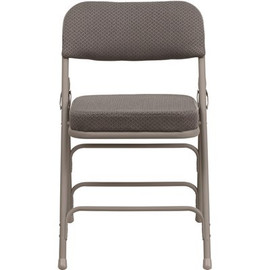 Flash Furniture Gray Fabric/Gray Frame Metal Folding Chair (2-Pack)