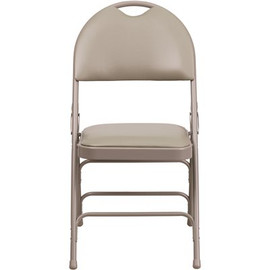 Flash Furniture Gray Vinyl/Gray Frame Metal Folding Chair (2-Pack)