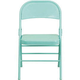 Flash Furniture Tantalizing Teal Metal Folding Chair (4-Pack)