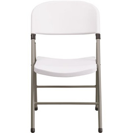 Flash Furniture White Plastic Seat with Metal Frame Folding Chair (6-Pack)