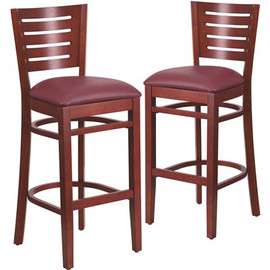 Carnegy Avenue 31.5 in. Burgundy Vinyl Seat/Mahogany Wood Frame Bar Stool (Set of 2) Carnegy Avenue 31.5 in. Burgundy Vinyl Seat/Mahogany Wood Frame Bar Stool (Set of 2)