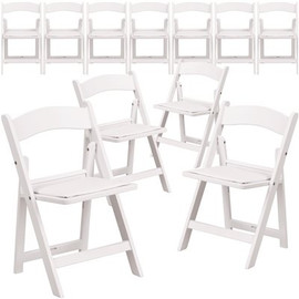 Carnegy Avenue White Resin Folding Chair (Set of 11)