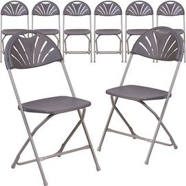 Carnegy Avenue Charcoal Metal Folding Chair (Set of 8)