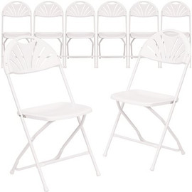 Carnegy Avenue White Metal Folding Chair (Set of 8)