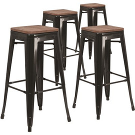 Carnegy Avenue 30 in. Black Bar Stool (Set of 4) Carnegy Avenue 30 in. Black Bar Stool (Set of 4)