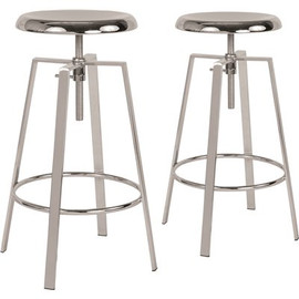 Carnegy Avenue 35 in. Chrome Bar Stool (Set of 2) Carnegy Avenue 35 in. Chrome Bar Stool (Set of 2)