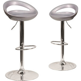 Carnegy Avenue 38.75 in. Silver Bar Stool (Set of 2)