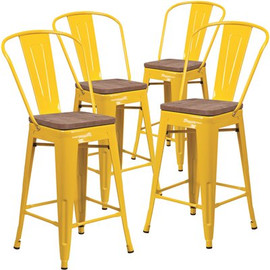 Carnegy Avenue 39.25 in. Yellow Bar Stool (Set of 4)