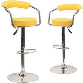 Carnegy Avenue 42.25 in. Yellow Bar Stool (Set of 2) Carnegy Avenue 42.25 in. Yellow Bar Stool (Set of 2)
