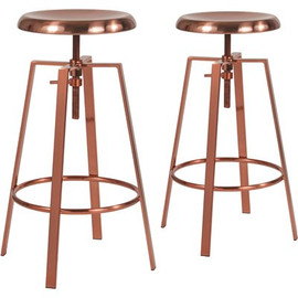 Carnegy Avenue 35 in. Rose Gold Bar Stool (Set of 2)