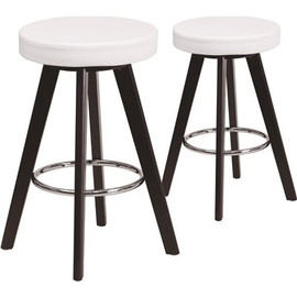 Carnegy Avenue 24.25 in. White Bar Stool (Set of 2)