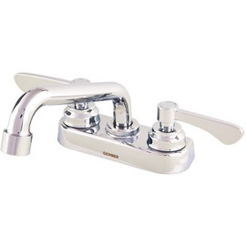 Gerber Commercial 4 in. Centerset 2-Handle Bathroom Faucet with Grid Strainer and Plug 0.5 GPM in Chrome