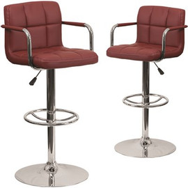 Carnegy Avenue 33.25 in. Burgundy Bar Stool (Set of2) Carnegy Avenue 33.25 in. Burgundy Bar Stool (Set of2)