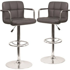Carnegy Avenue 33.25 in. Gray Bar Stool (Set of2) Carnegy Avenue 33.25 in. Gray Bar Stool (Set of2)
