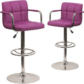 Carnegy Avenue 33.25 in. Purple Bar Stool (Set of2) Carnegy Avenue 33.25 in. Purple Bar Stool (Set of2)