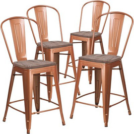 Carnegy Avenue 24 in Copper Bar Stool (Set of 4) Carnegy Avenue 24 in Copper Bar Stool (Set of 4)