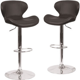 Carnegy Avenue 33 in Black Vinyl Bar Stool (Set of 2) Carnegy Avenue 33 in Black Vinyl Bar Stool (Set of 2)
