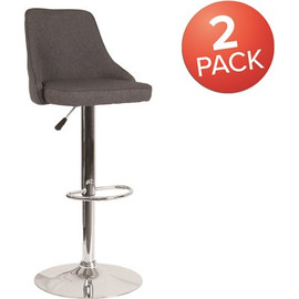 Carnegy Avenue 32.5 in Dark Gray Fabric Bar Stool (Set of 2)